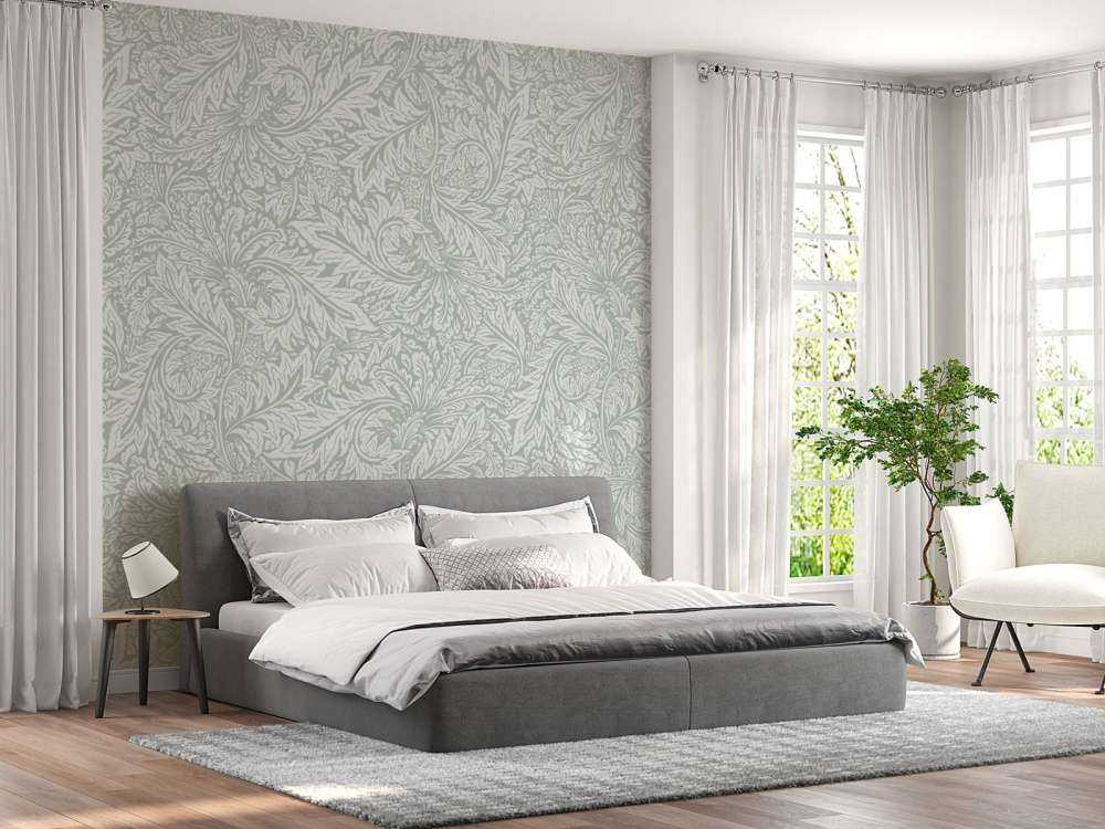 Morris Florals & Leaves - szałwiowa zieleń