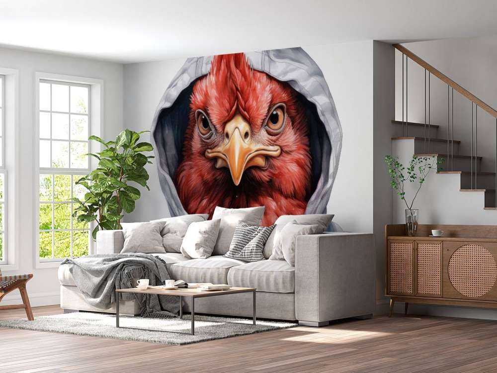 Akwarelowy rysunkowy kurczak w bluzie z kapturem