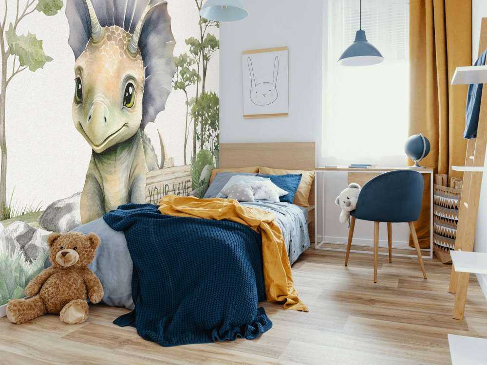 Młody triceratops w dżungli