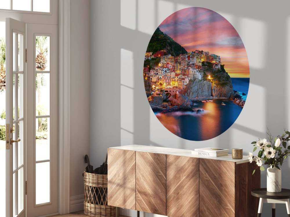 Włoskie miasto o zachodzie słońca