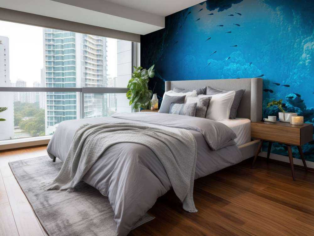 Podwodna jaskinia z rybami