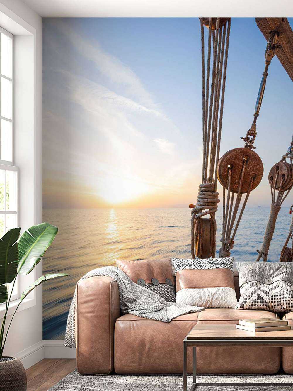 Żaglówka o zachodzie słońca