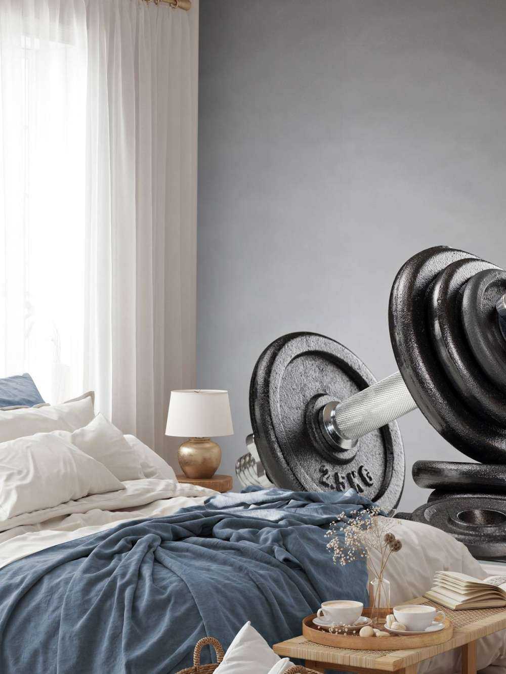 Dumbell z czarnymi tarczami