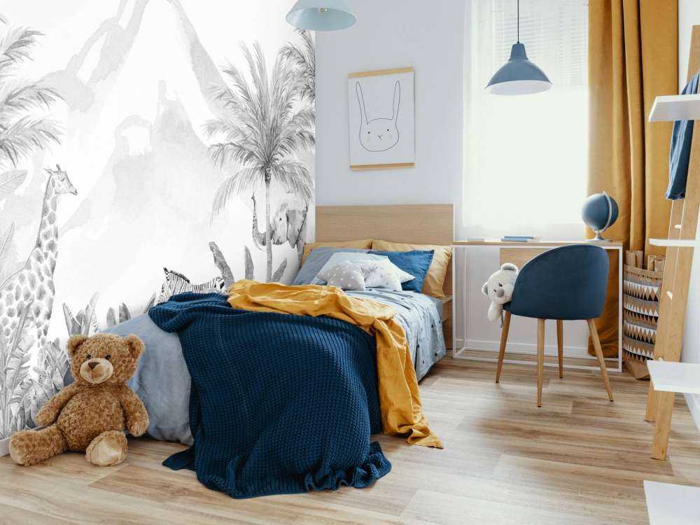 Zwierzęta z dżungli w czerni i bieli