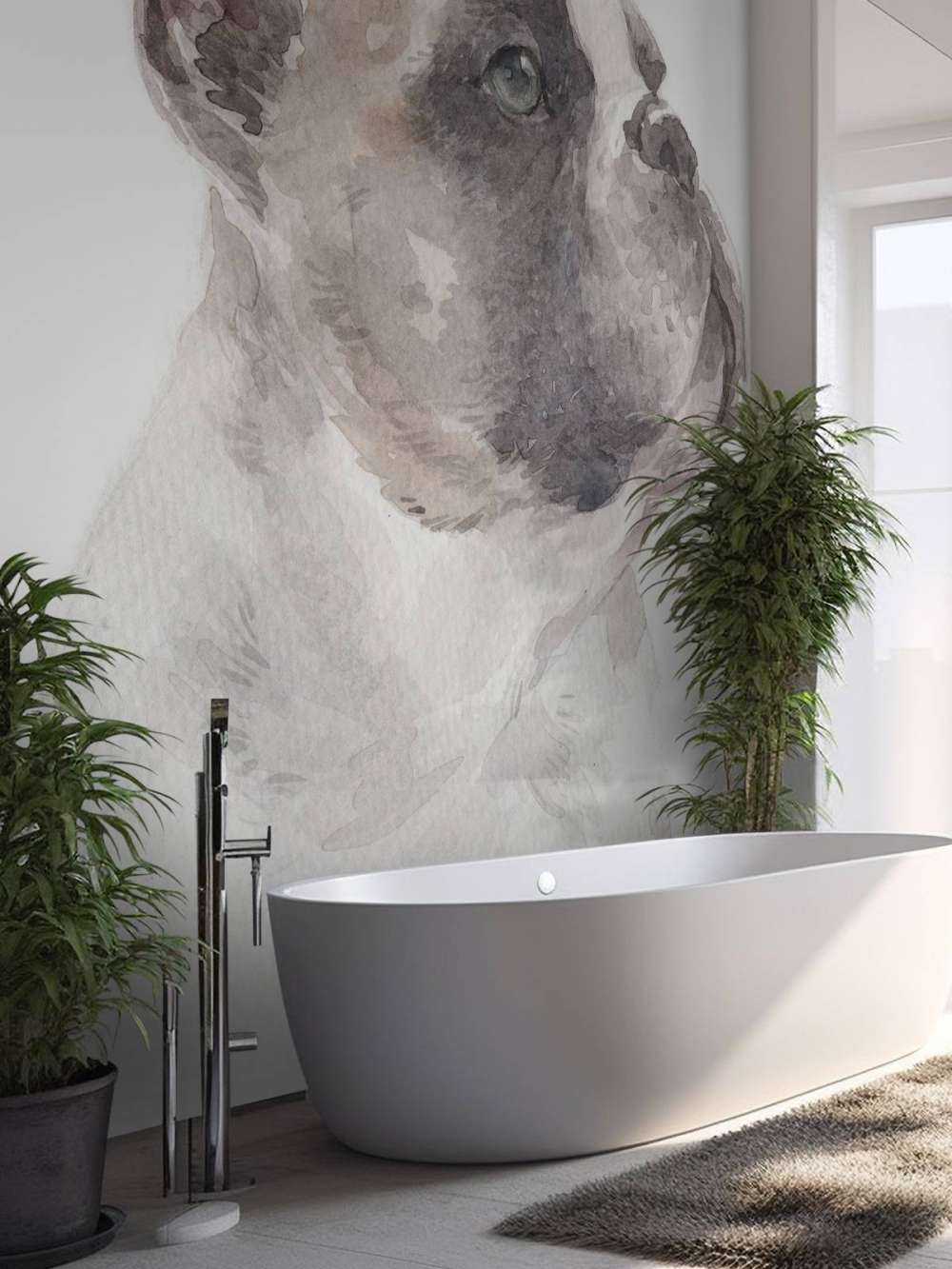 Akwarelowy buldog francuski