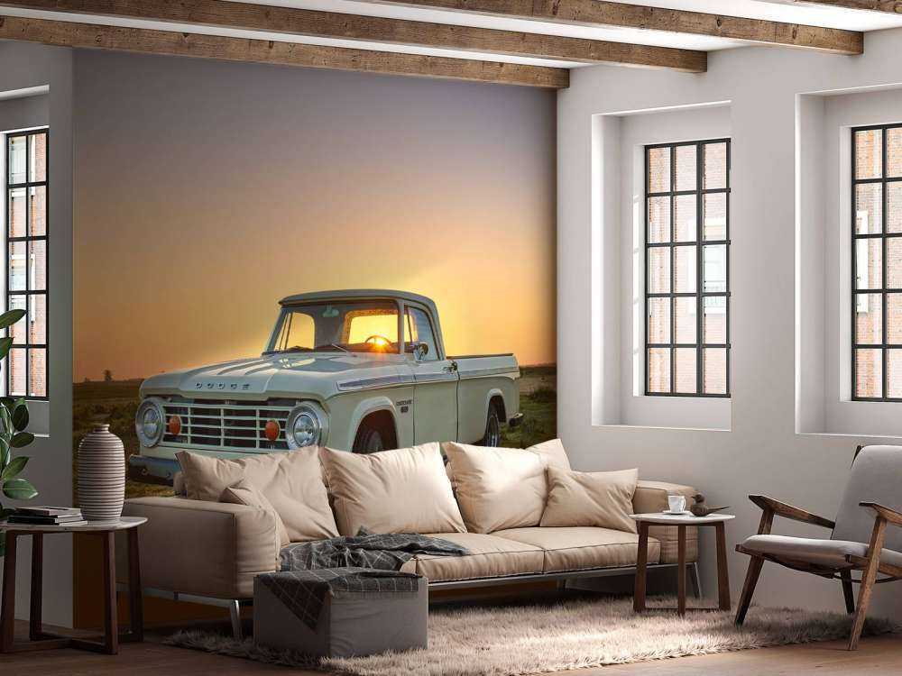 Dodge pickup o wschodzie słońca