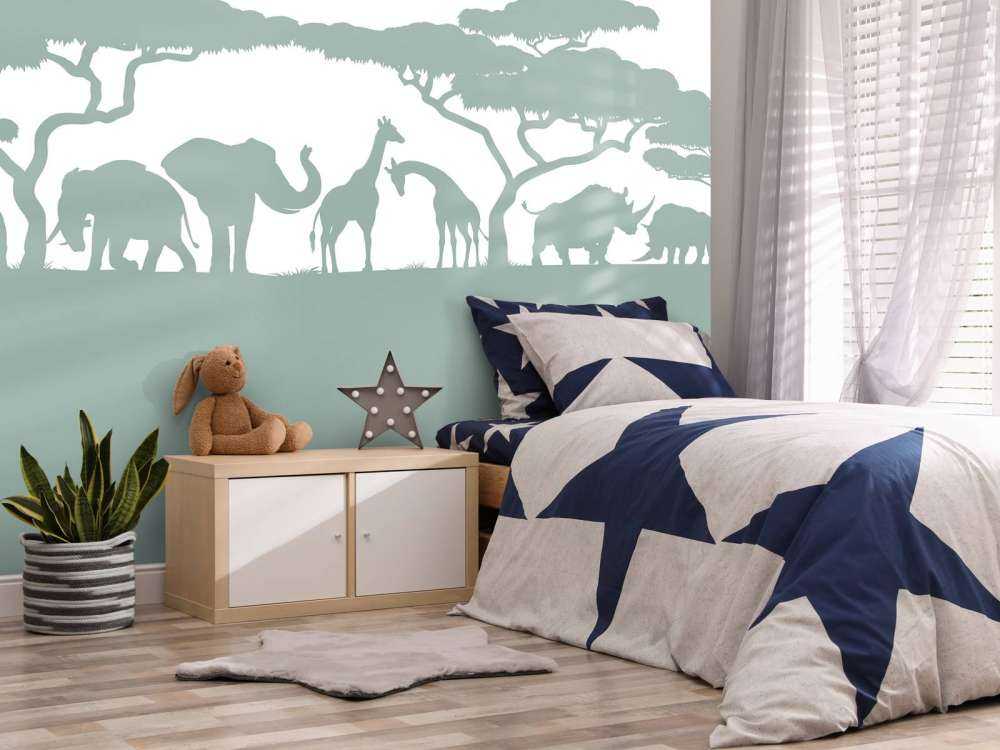 Sylwetka zwierząt safari, jasnozielona