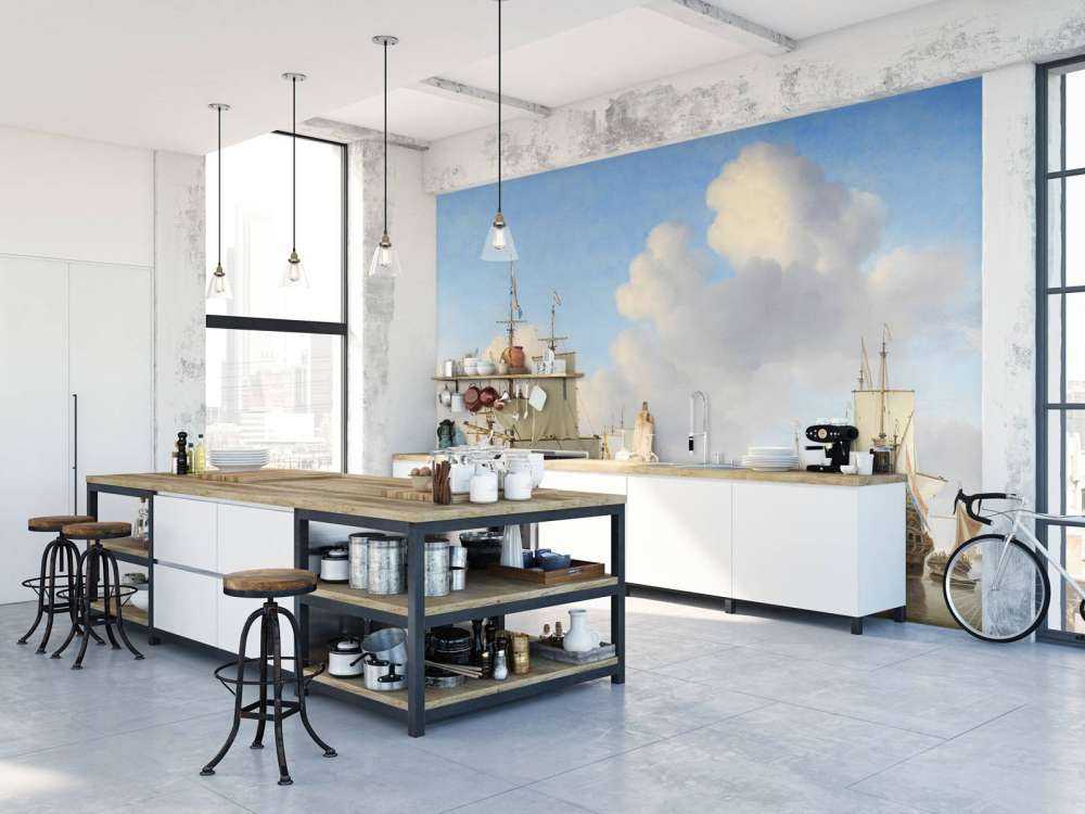 Tapeta fotograficzna Rijksmuseum. Holenderskie statki na spokojnym morzu.