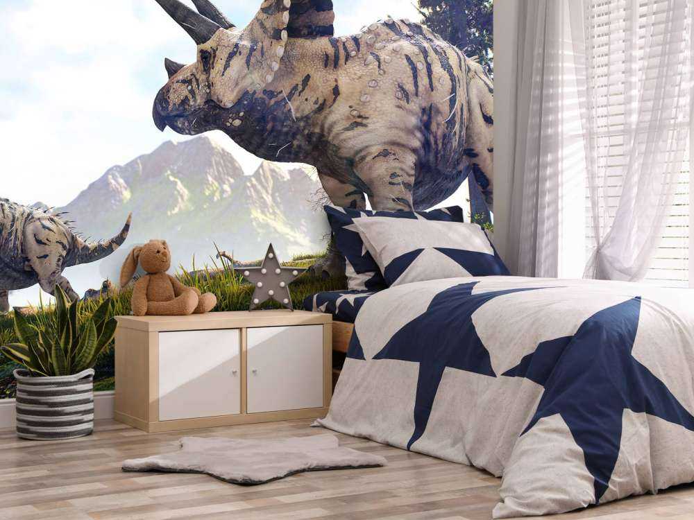 Dinozaury spacerujące po przyrodzie