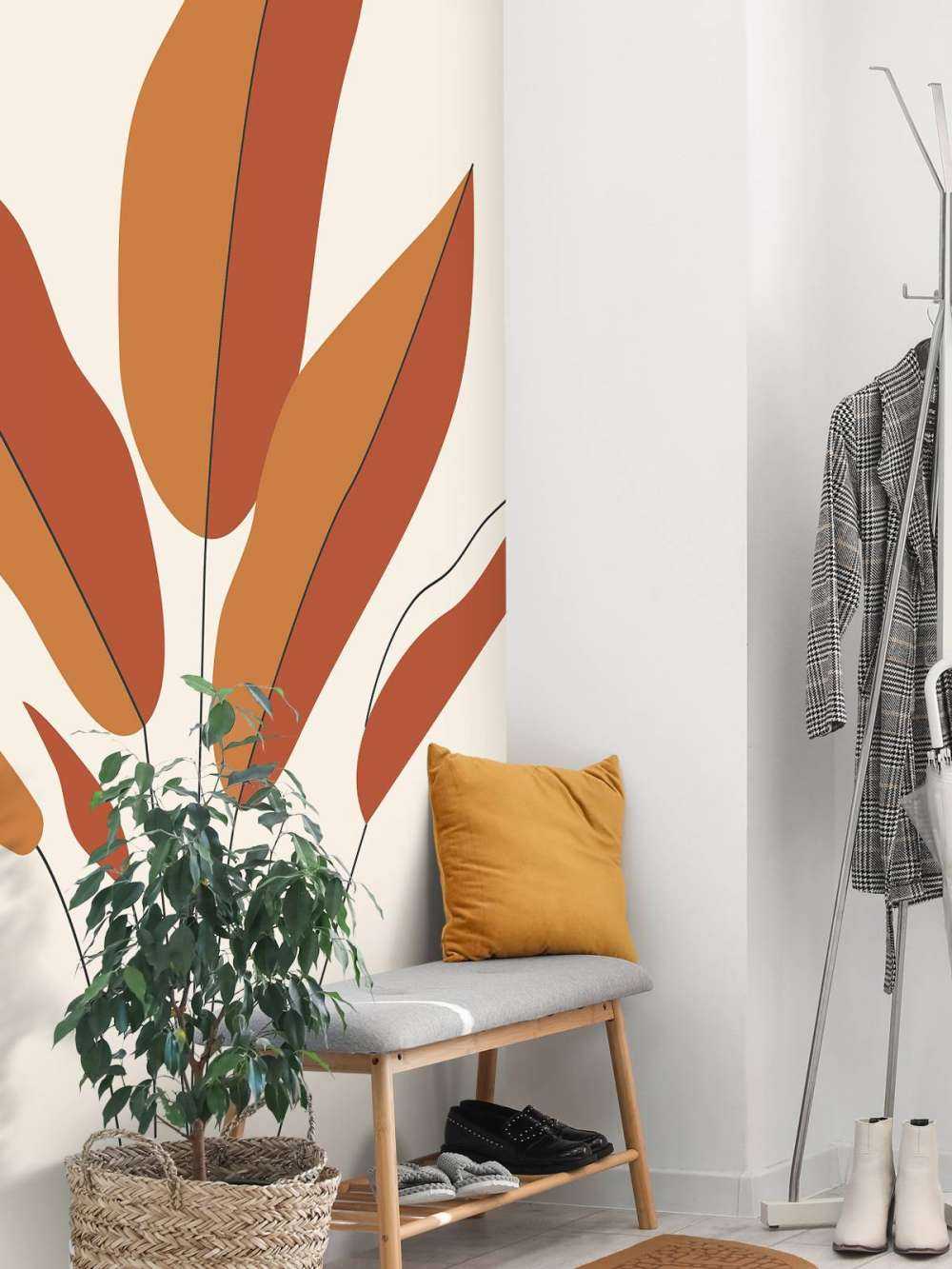 Minimalistyczna czerwona roślina