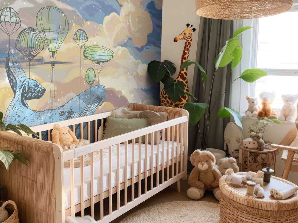 Wieloryb ze swoimi balonami na gorące powietrze