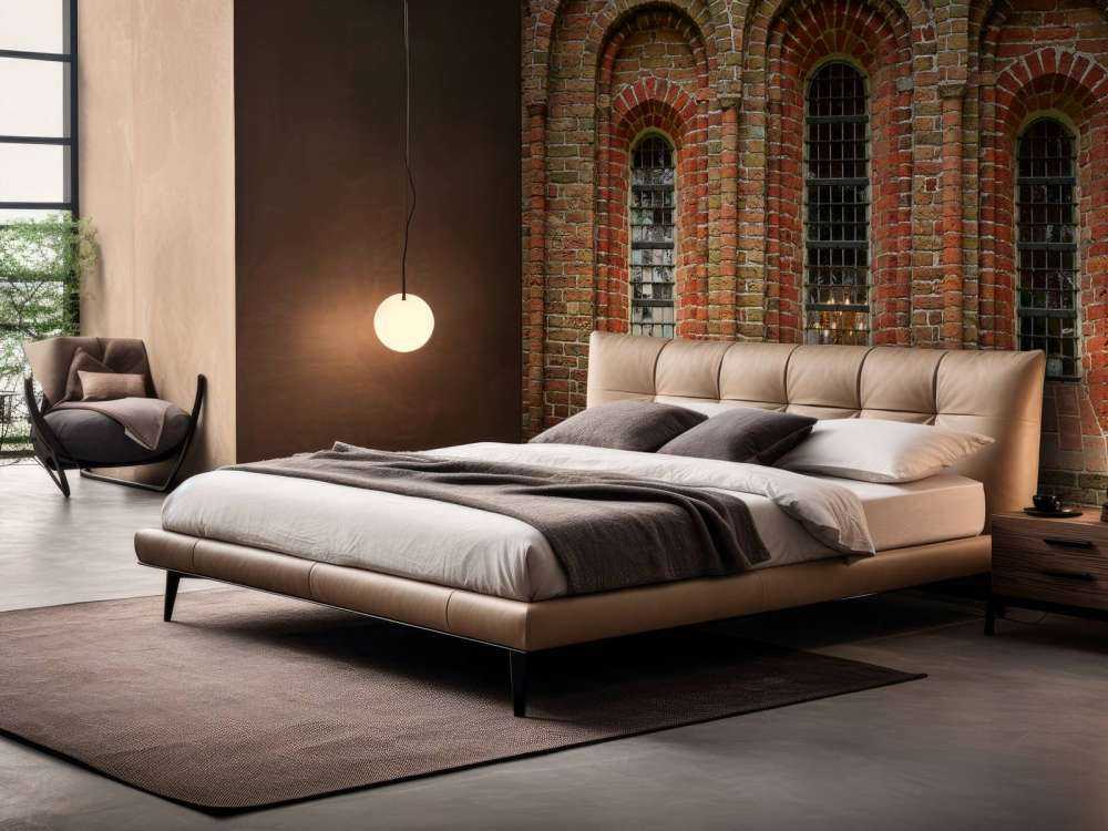 Mur z cegły z łukami i oknami