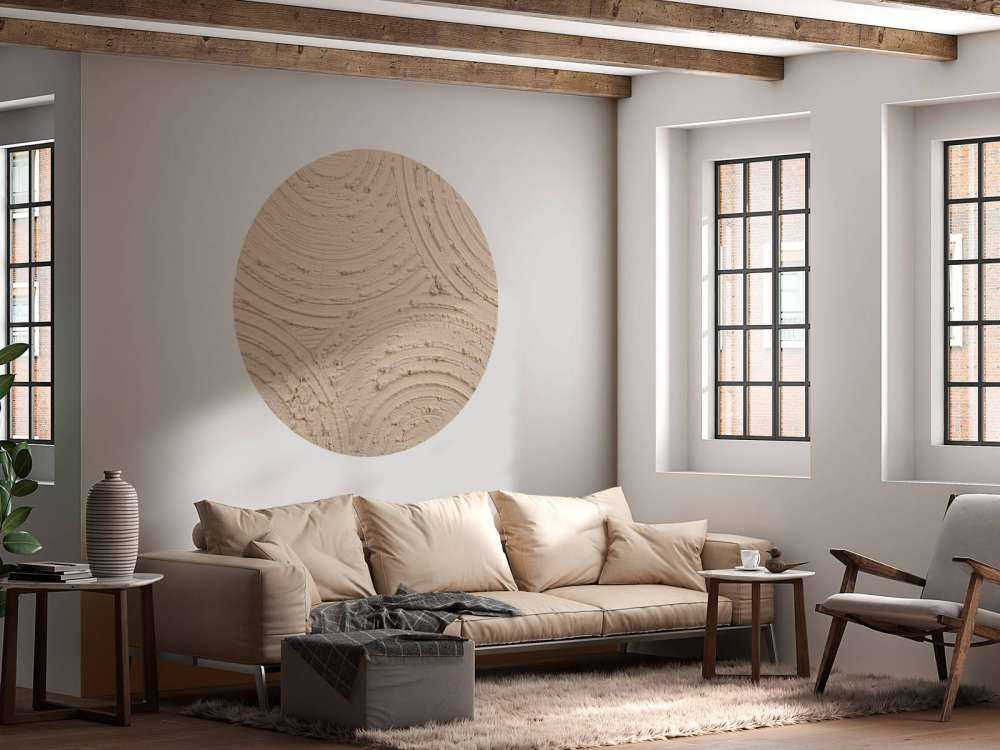Kręgi Zen struktura surowa w kolorze taupe
