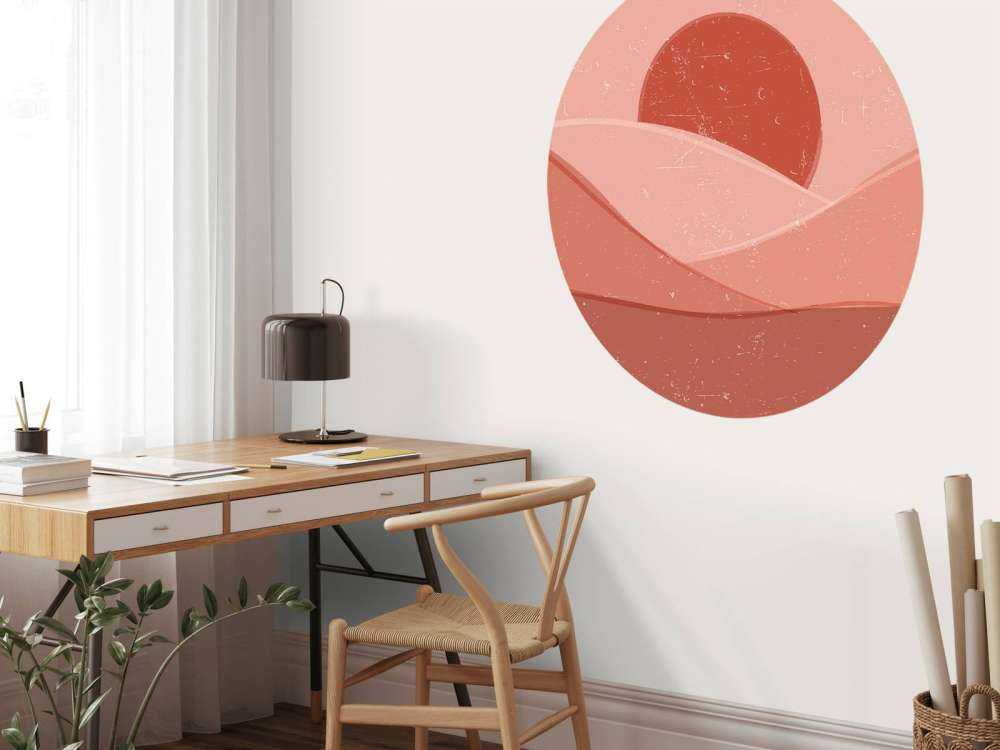 Czerwone fale na tle słońca