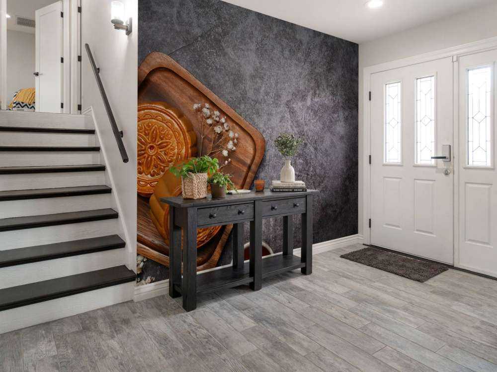 Ciastka księżycowe na czarnym blacie