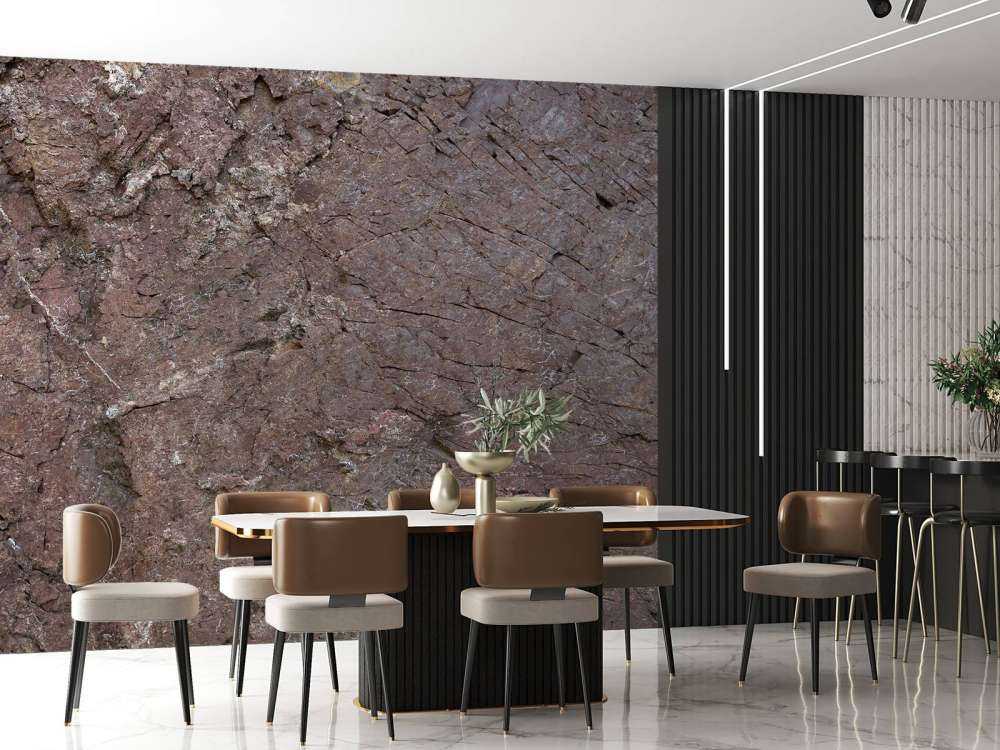 Szczegółowa skała z drzewami