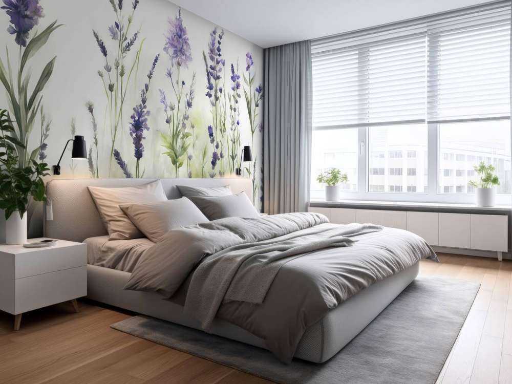 Lawendowa Polana Bezszwowy Stonowany Liliowy