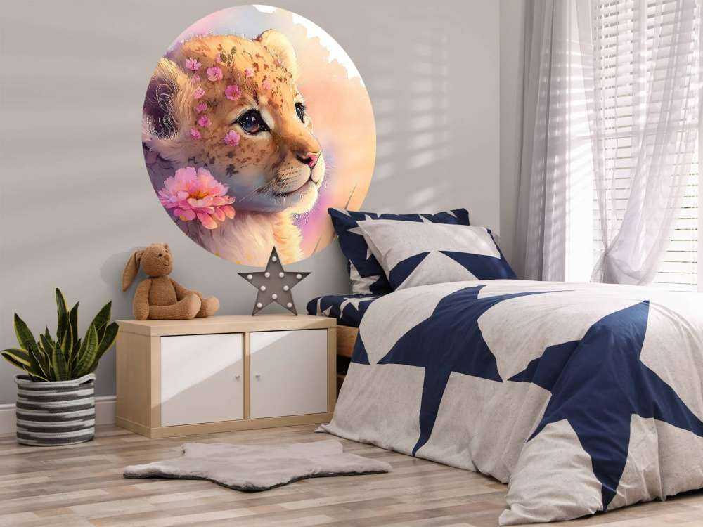 Dromerige szczeniak między kwiatami