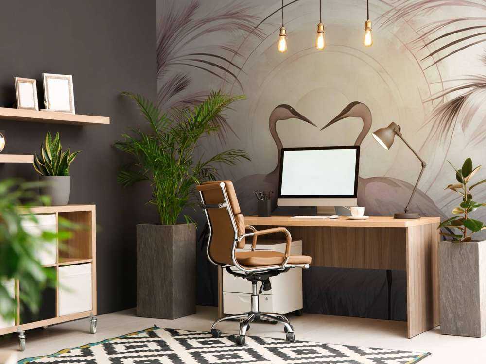 Żurawie o zachodzie słońca różowego