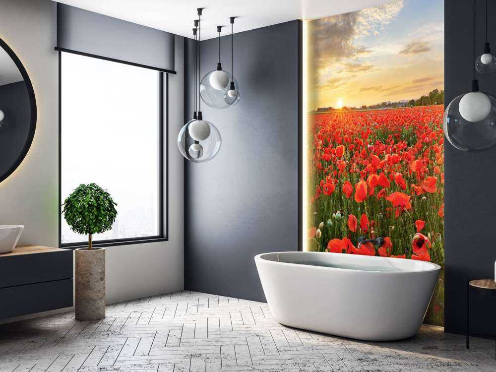 Zachód słońca z makami