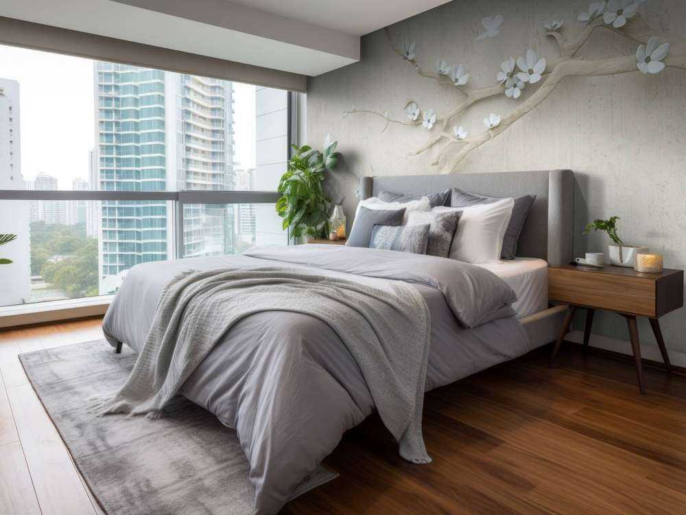 Gałązka z białymi kwiatami na drewnianym tle