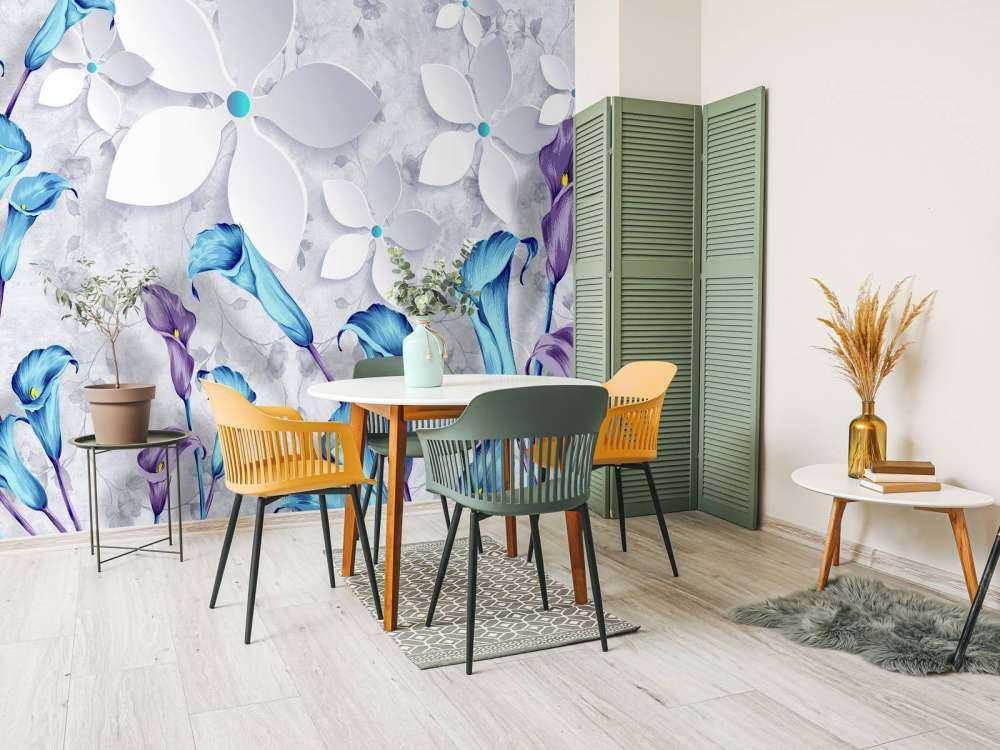 Niebiesko białe kwiaty