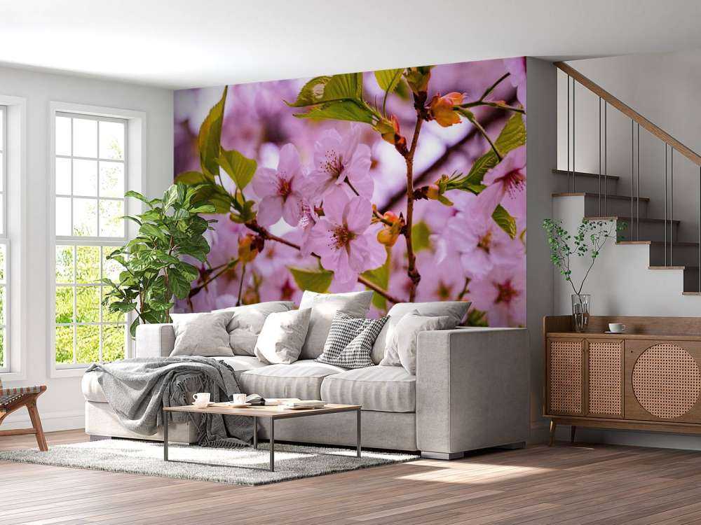 Różowe kwiaty z płatkami