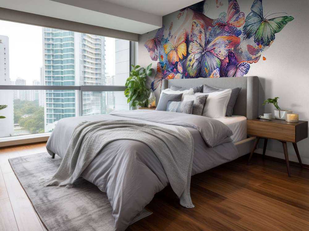 Akwarelowy motyl kobiece ciało #1