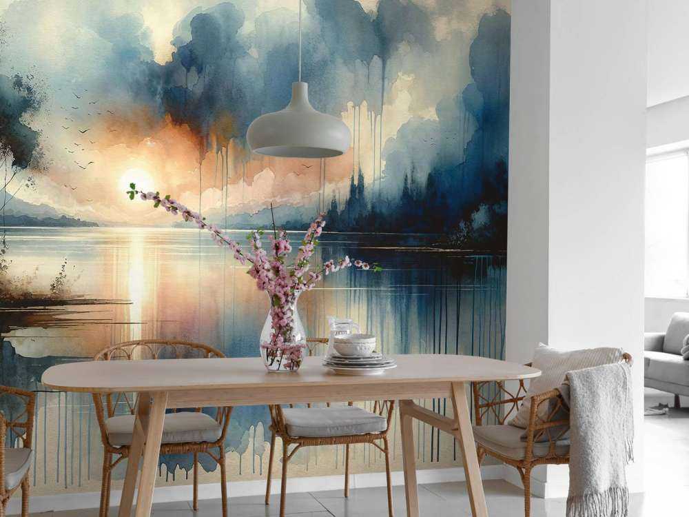 Akwaforta Abstrakcyjne Jezioro