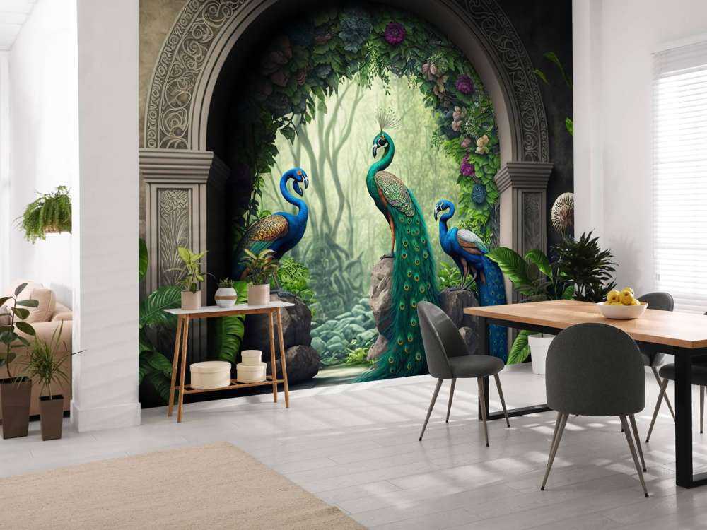 Trio Pawie w Tajemniczym Ogrodzie