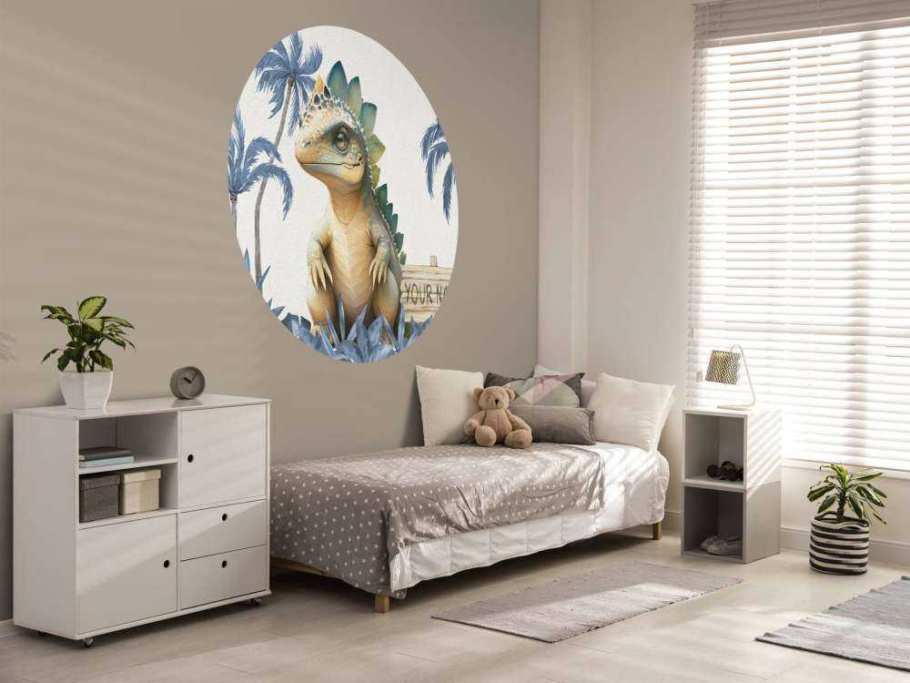 Młody stegozaur w niebieskiej dżungli