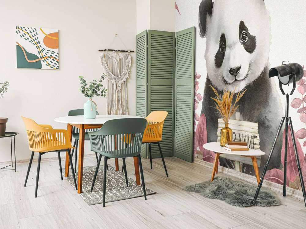 Mała panda w dżungli różowa