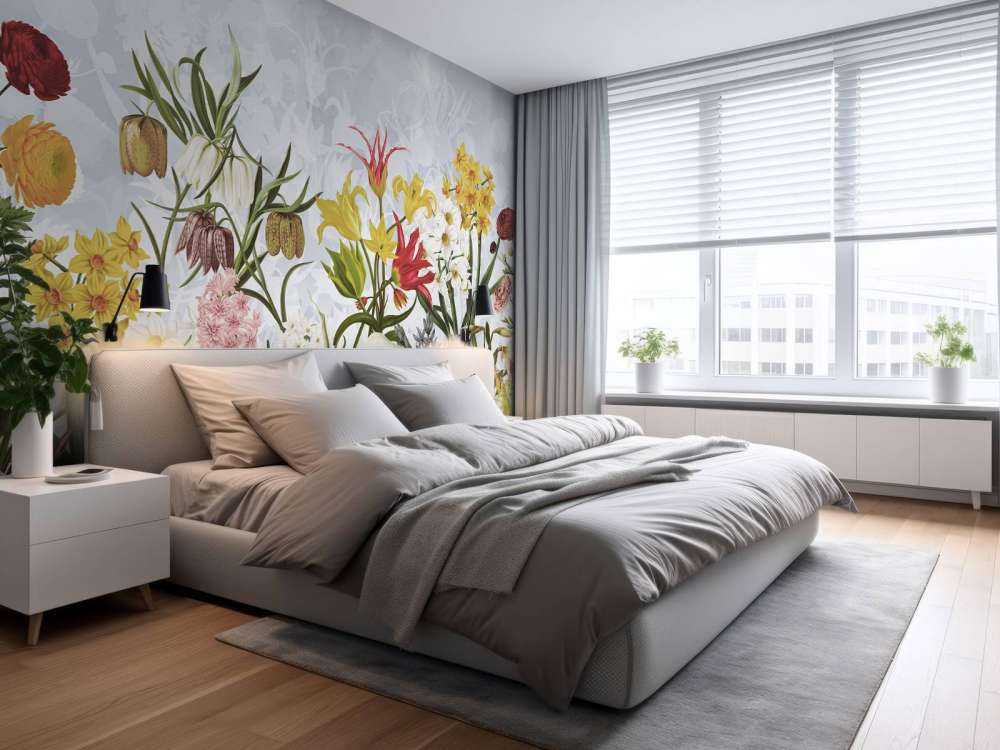 Kwiaty Wiosenne - Niebieskie Niebo w Chmurach