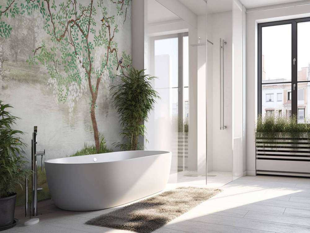 Malowany krajobraz w stylu vintage