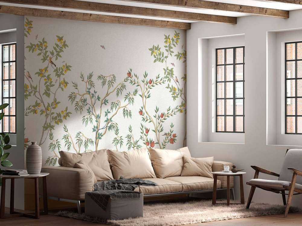 Krajobraz z drzewami owocowymi