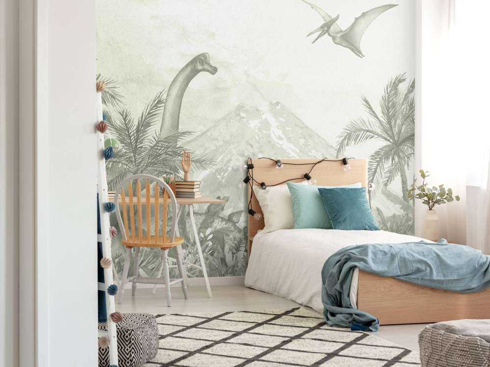 Różne dinozaury w kolorze zielonym