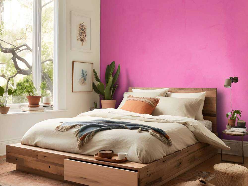 Beton z różem fuksji