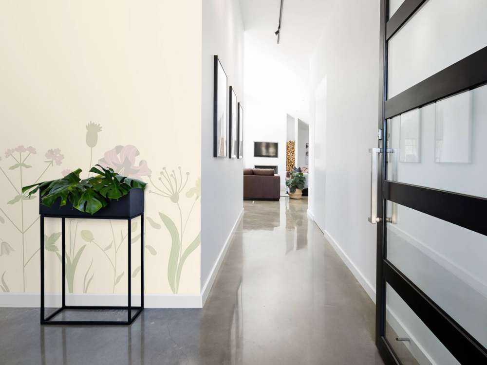 Pole kwiatów beż i stary róż