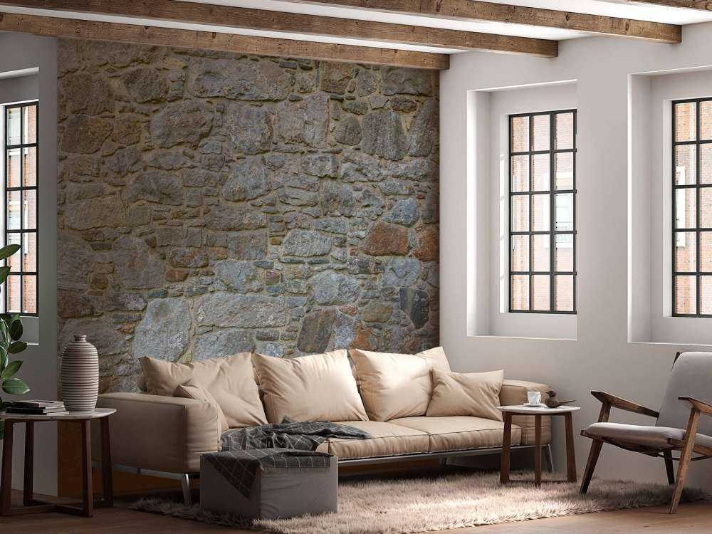 Średniowieczny kamienny mur