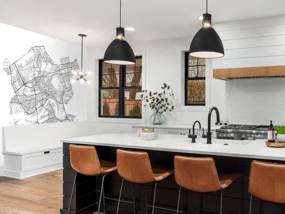 Mapa Rotterdamu, biała