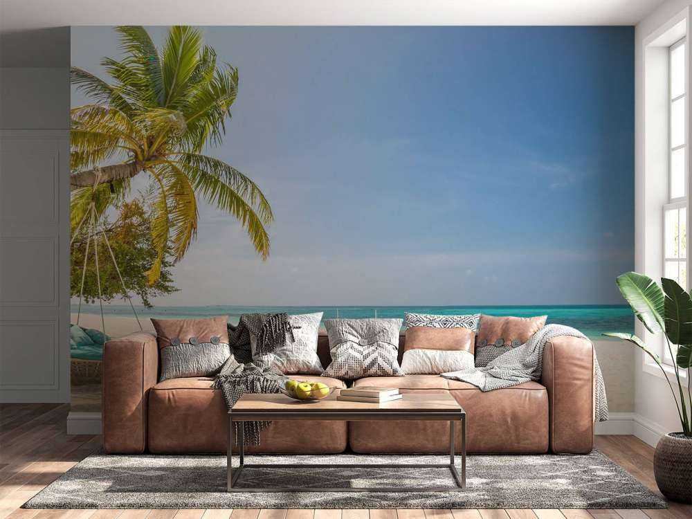 Tropikalna plaża z huśtawką