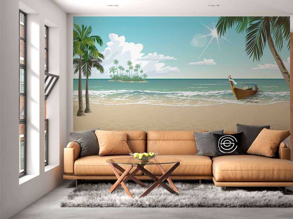 Błękitna, słoneczna plaża