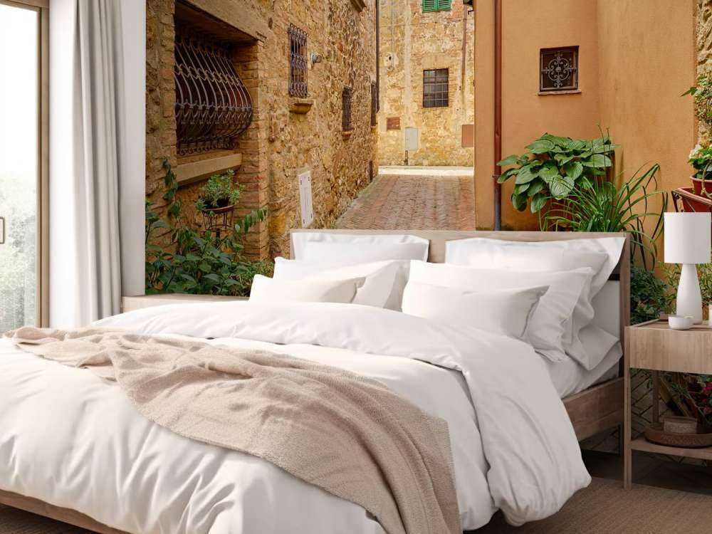 Ulica z roślinami i kwiatami