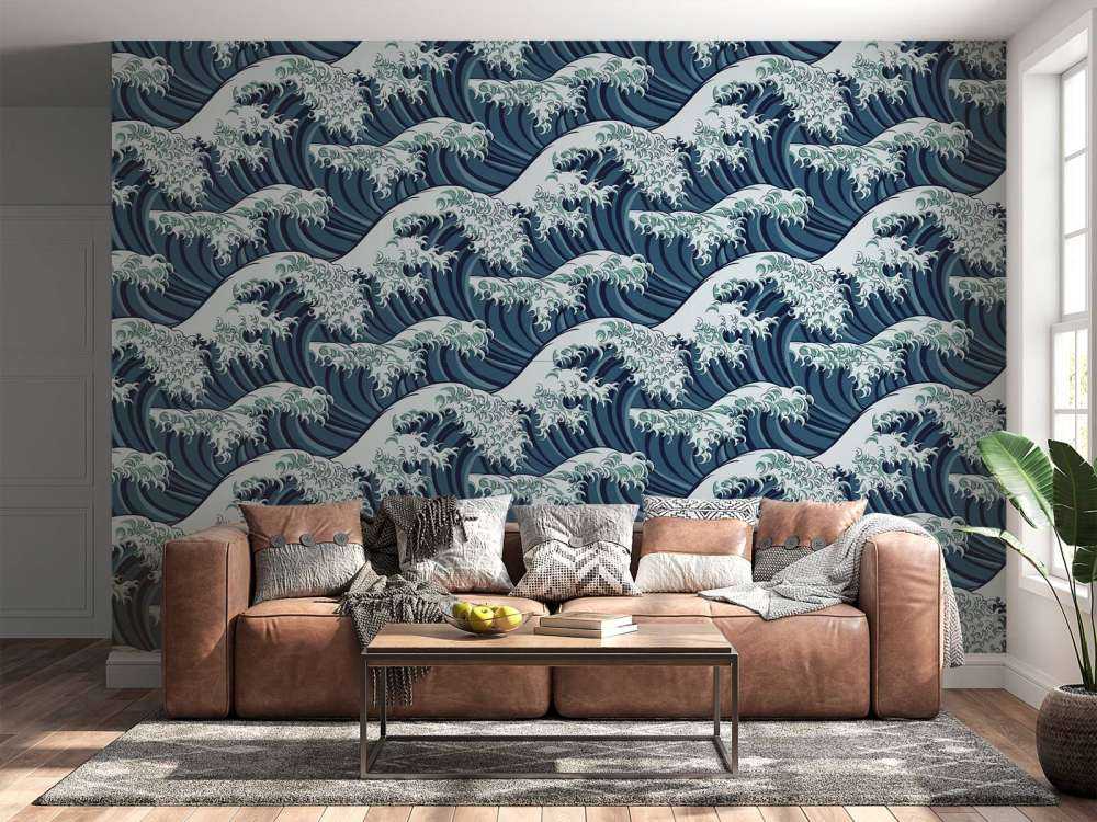 Niebieskie dzikie fale