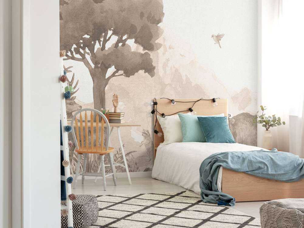 Zwierzęta leśne w kolorze taupe