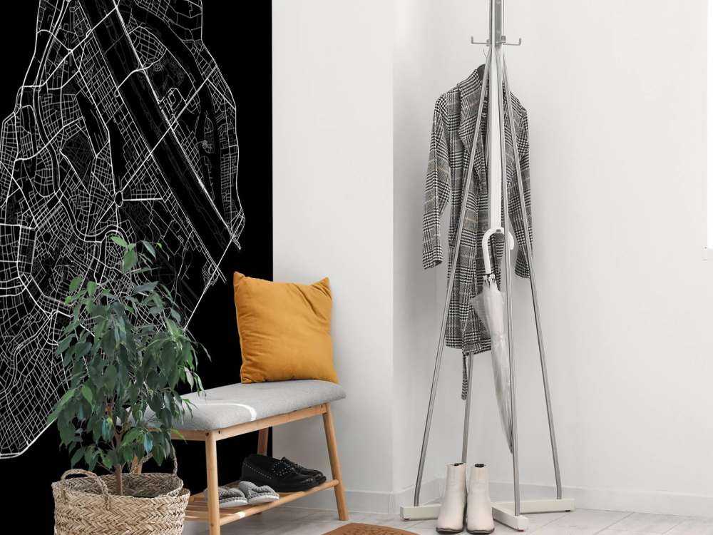 Mapa centrum Wiednia, czarna