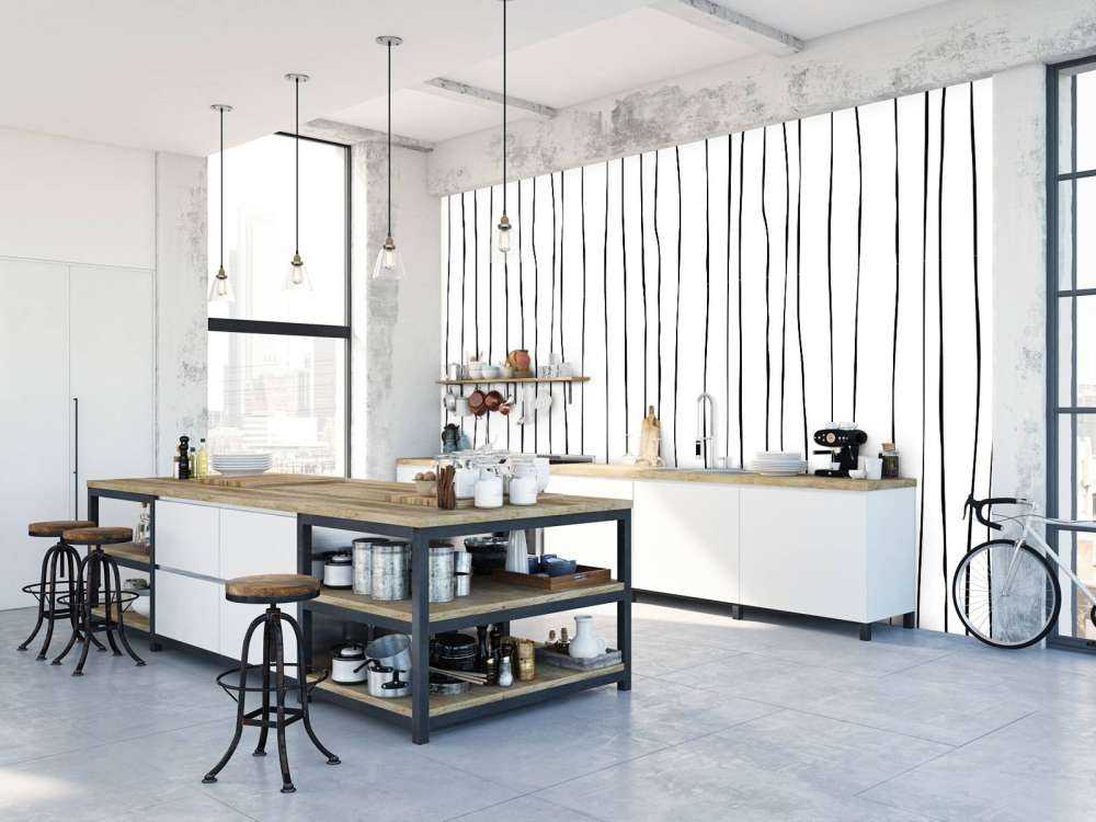 Linie abstrakcyjne w kolorach czarnym i białym