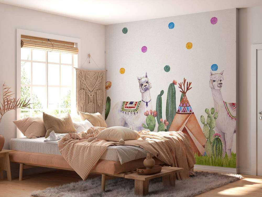 Alpaki między kaktusami