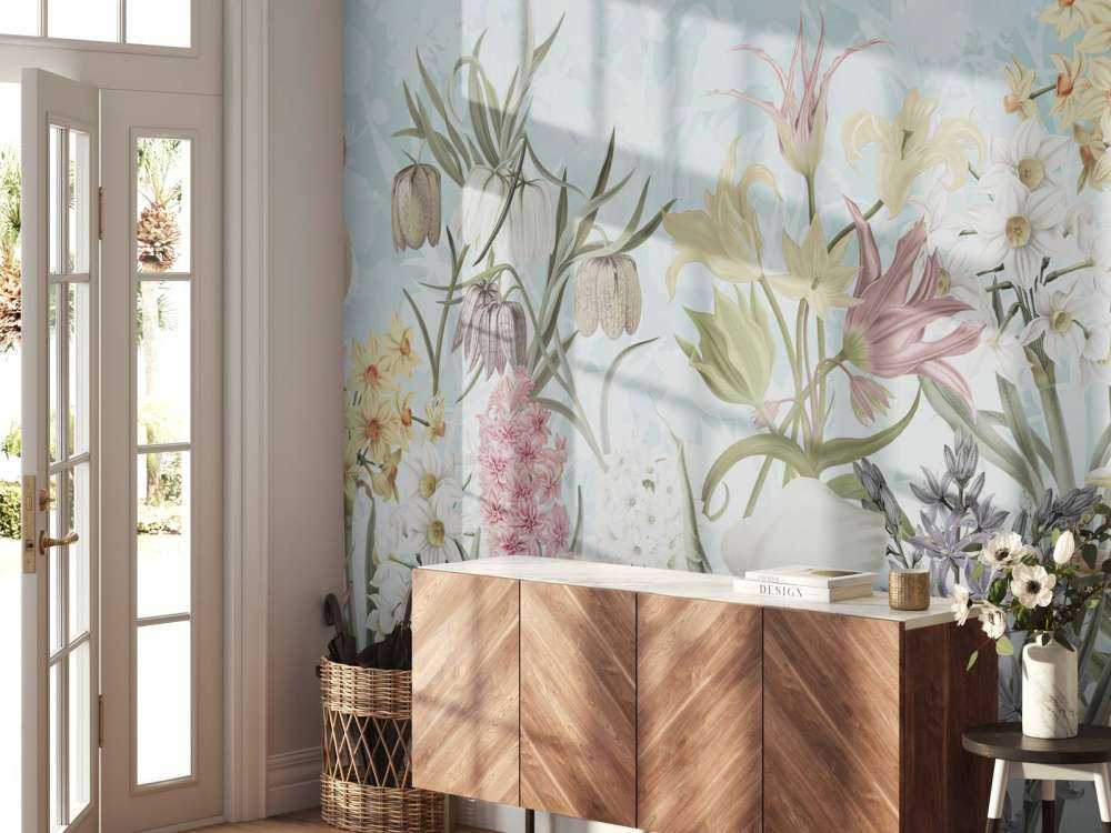 Kwiaty Wiosenne - Mgliste Aqua