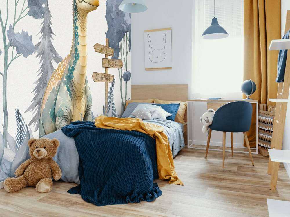 Młody brachiozaur w niebieskiej dżungli